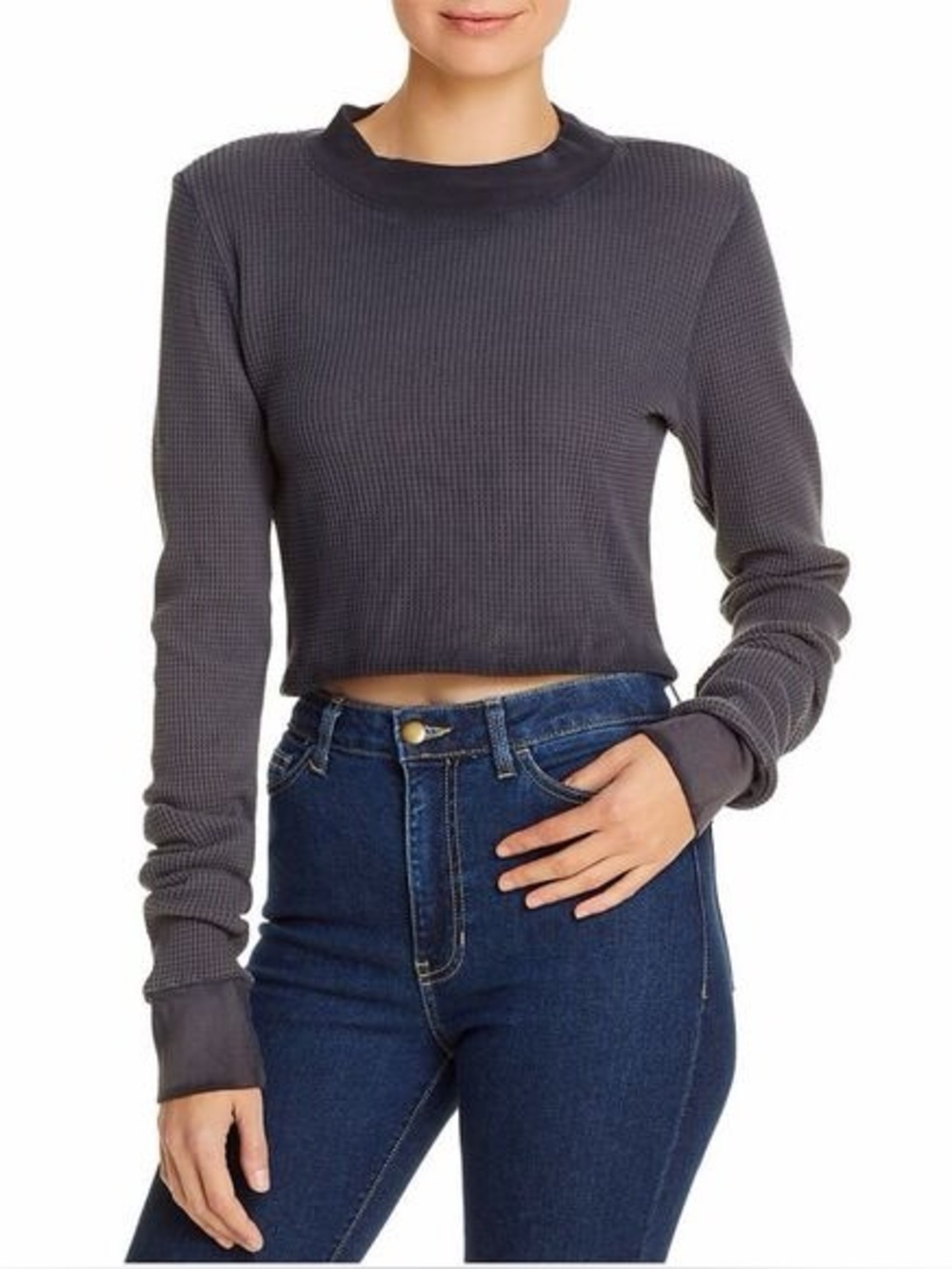 Cotton Citizen Monaco Waffle-Knit Cropped Tee (124)